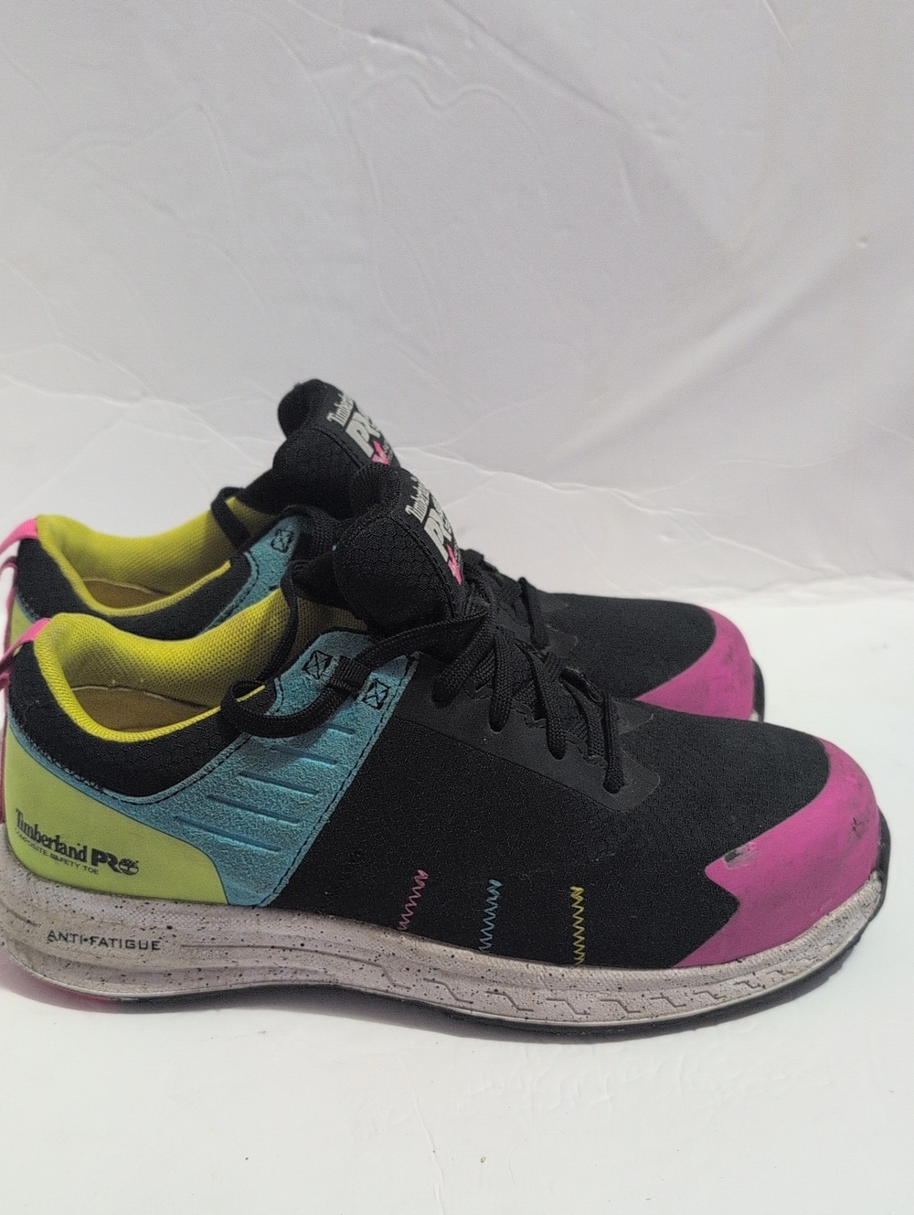 Timberland PRO Black Teal Pink Yellow Work Sneakers